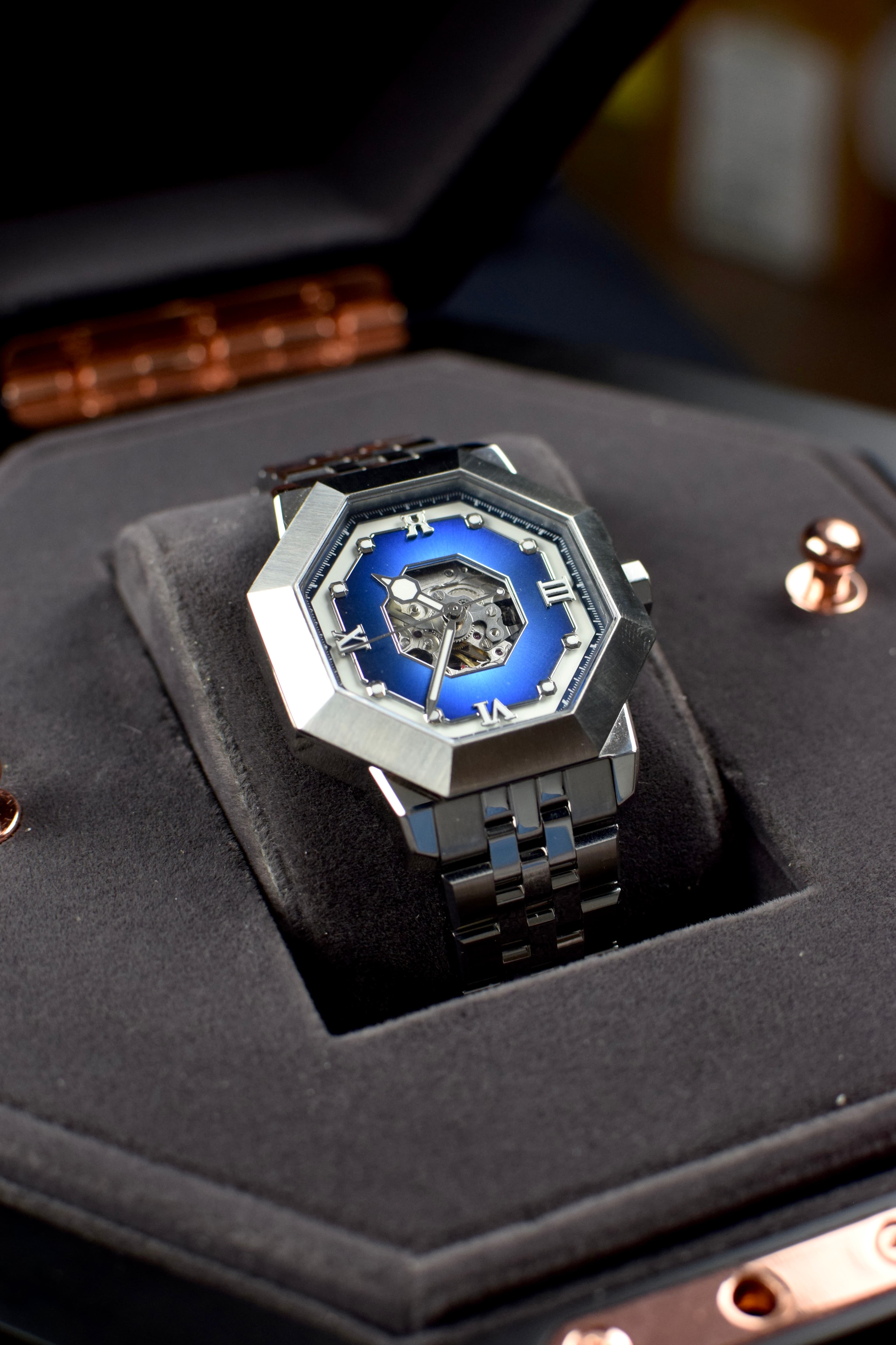 ORATA Genesis Ocean Blue dial variant in presentation box